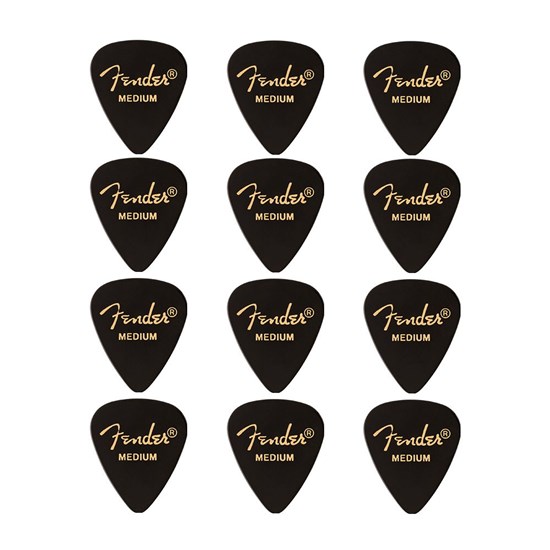 Fender 351 Shape Premium Picks 12-Pack - Medium (Black)