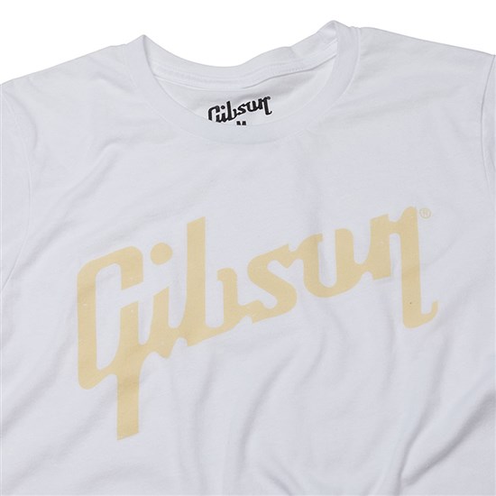 Gibson Distressed Logo Tee (White - Small)