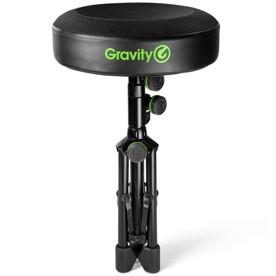 Gravity FDSEAT1 Round Musicians Stool w/ Foldable Legs & Adjustable Height