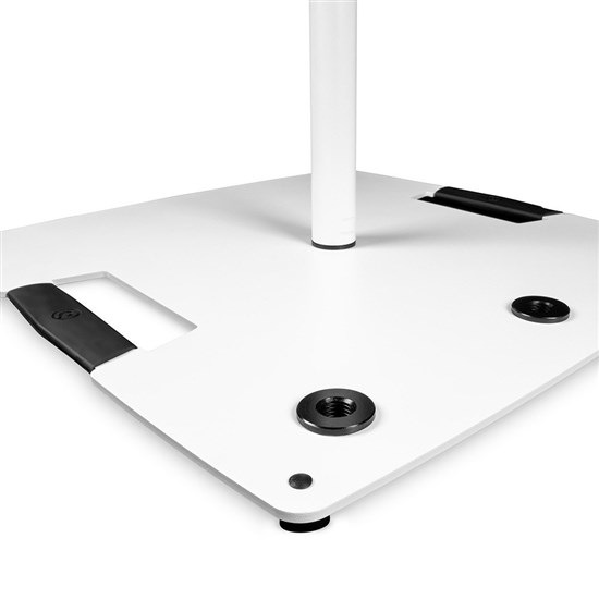 Gravity LS431W White Lighting Stand w/ Square Steel Base & Off Centre Mount