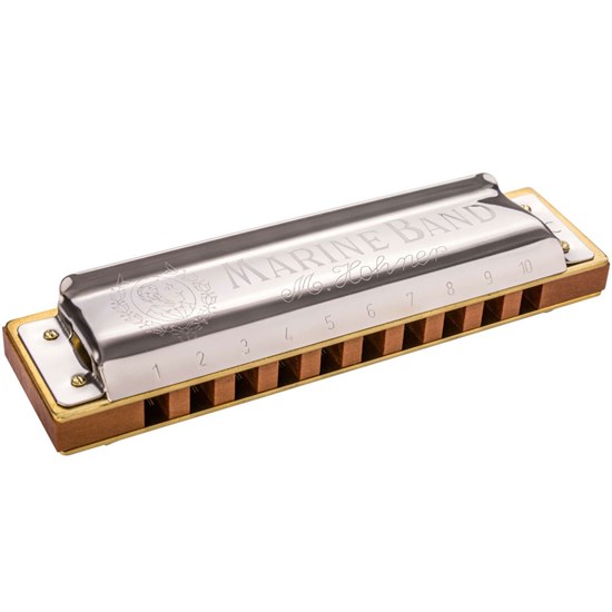 Hohner Marine Band - 10 Hole Diatonic Harmonica w/ Wooden Reed in Key D