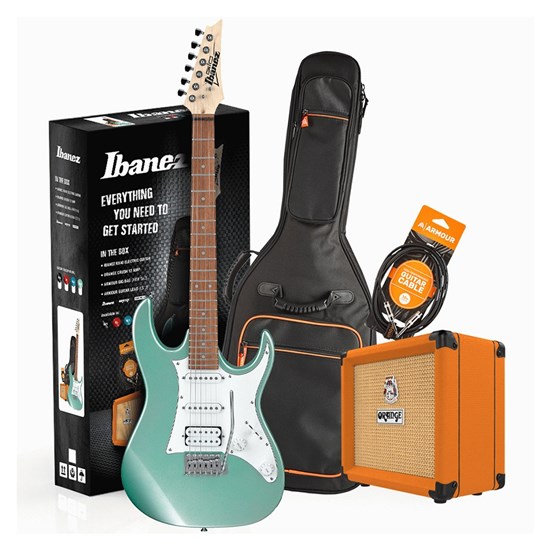 Ibanez RX40 Electric Guitar Pack w/ Orange Crush 12 Amp (Metallic Light Green)