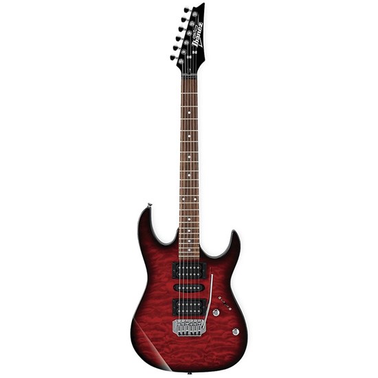 Ibanez GRX70QA TRB Electric Guitar (Transparent Red Burst)
