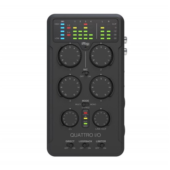 IK Multimedia iRig Pro Quattro I/O 4-Input Professional Field Recording Interface & Mixer