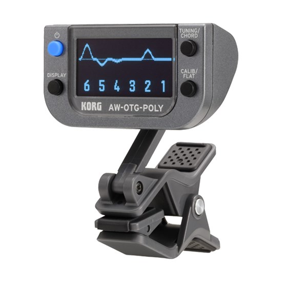 Korg AWOTGP Polyphonic Clip-On Tuner for Guitar w/ OLED Display Technology