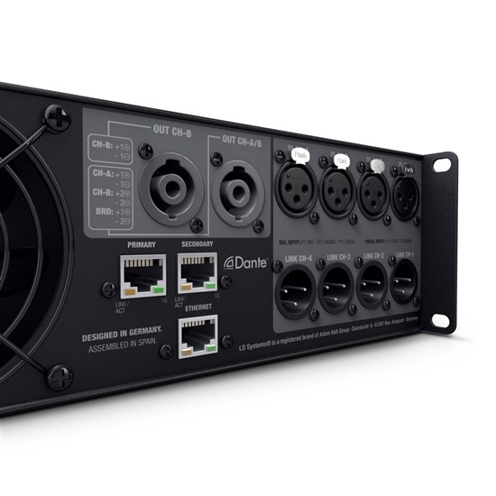 LD Systems DSP44K 4-Channel DSP Power Amplifier w/ Dante
