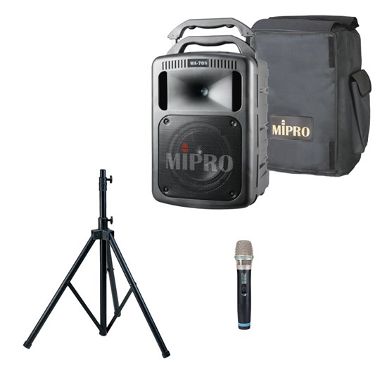 Mipro MA708PAMB5 Portable PA Pack w/ Wireless Handheld Mic, Carry Bag & Stand