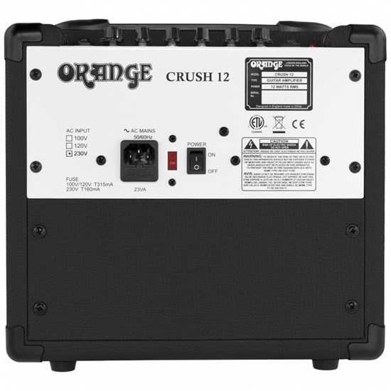 Orange Crush 12 Black Guitar Amp Combo w/ All Analogue Signa Path (12 Watts)