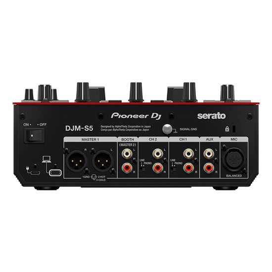 Pioneer DJMS5 Scratch-Style 2-Channel DJ Mixer for Serato DJ Pro (Gloss Red)