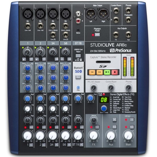 Presonus StudioLive AR8c 8-Ch Mixer w/ Bluetooth & Multitrack | Analogue Mixers - Mannys Music // Mannys Music