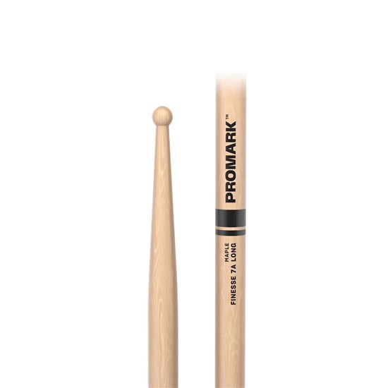 ProMark Finesse 7A Long Maple Drumstick Small Round Wood Tip
