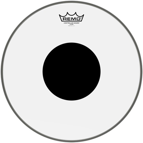 Remo CS-0314-10 Controlled Sound Clear Black Dot Drumhead Top Black Dot, 14