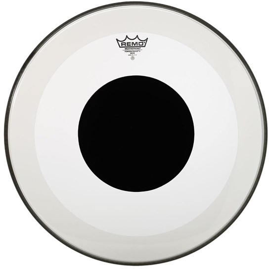 Remo P3-1322-10 Powerstroke 3 Clear Black Dot Bass Drumhead Top Black Dot, 22