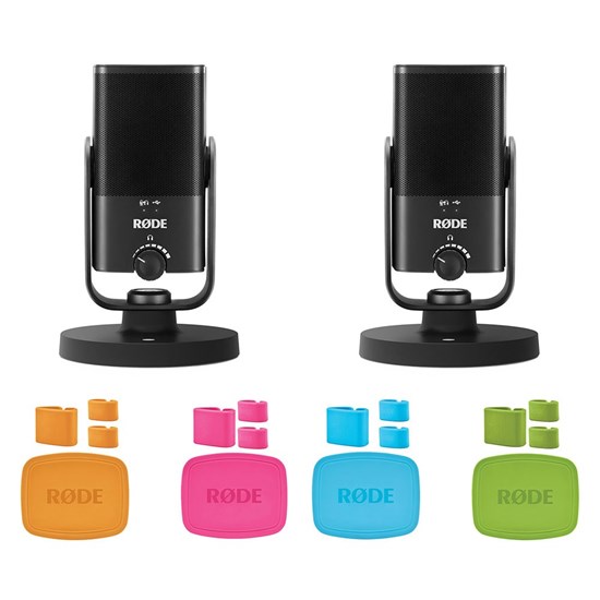 Rode NT-USB Mini Compact Studio Quality USB Mic Pack w/ 2 Mics & Free Coloured ID Caps