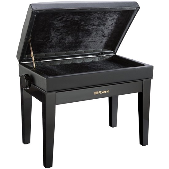 Roland RPB400 Piano Bench w/ Cushioned Seat & Storage Compartment (Polished Ebony)