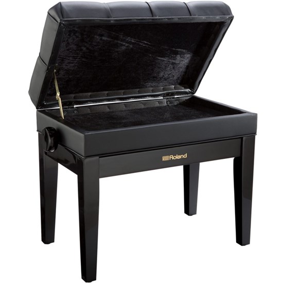 Roland RPB500 Piano Bench w/ Cushioned Seat & Storage Compartment (Polished Ebony)
