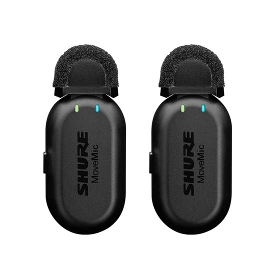 Shure MoveMic Two 2 Person Clip-On Wireless Microphone System for Mobile Devices