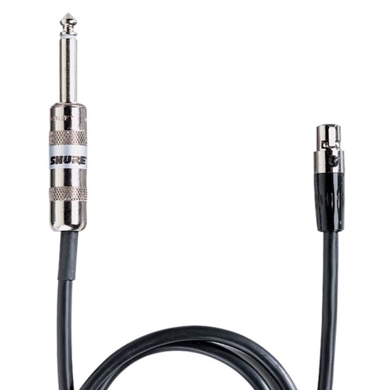 Shure WA302 4-Pin Mini TA4(F) to TS Instrument Cable for Body-Pack Transmitters (2.5ft)