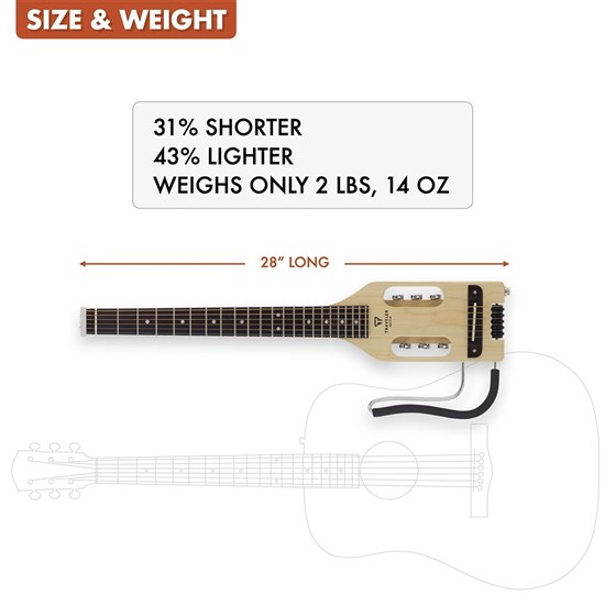 Traveler Guitar Ultra-Light Left-Handed Acoustic Guitar (Maple) inc Gig Bag