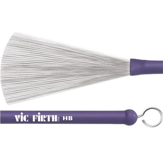 Vic Firth Heritage Wire Brush Rubber Purple Handle Retractable 