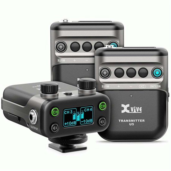 Xvive U5T2 Wireless Audio for Video System (2x LV1 Lav Mics, 1x Receiver, 2x Transmitters)
