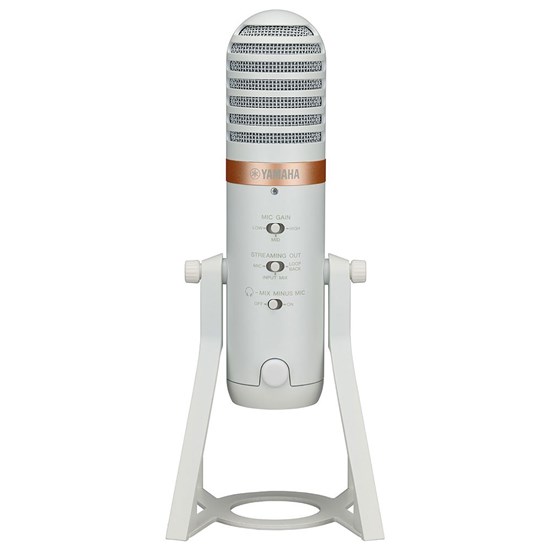 Yamaha AG01B USB Microphone for Live Streaming w/ High-Performance Mixer (White)