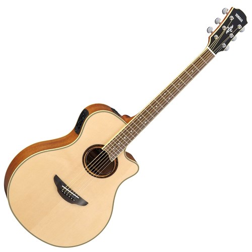 Yamaha APX700II Thin-Line Acoustic Guitar w/ Solid Top Cutaway & Pickup (Natural)