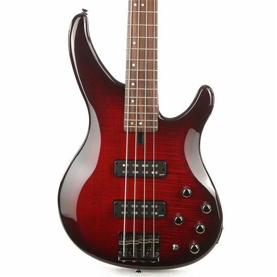 Yamaha TRBX604 TRBX Series Flamed Maple Bass Guitar (Dark Red Burst)
