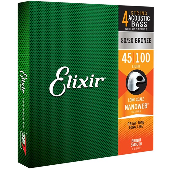 Elixir 14502 Acoustic Bass 80/20 Bronze w/ Nanoweb Coating - Light (45-100)