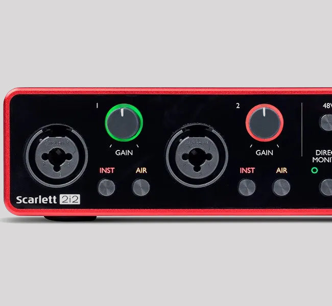 Inputs on a Focusrite audio interface