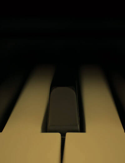 Close-up on piano keys