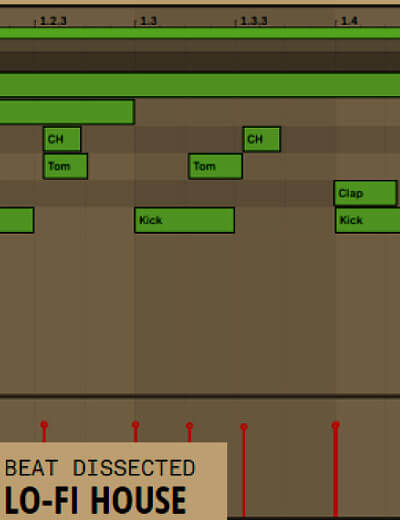 Close up of Ableton MIDI notes