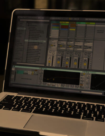Laptop with Ableton Live on screen