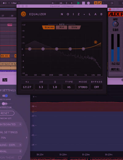 Screenshot of mastering software