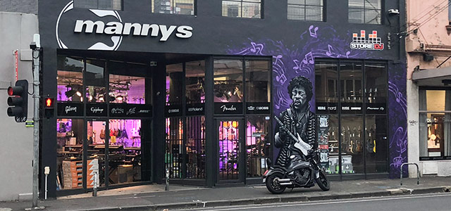 Outside of Mannys Melbourne store